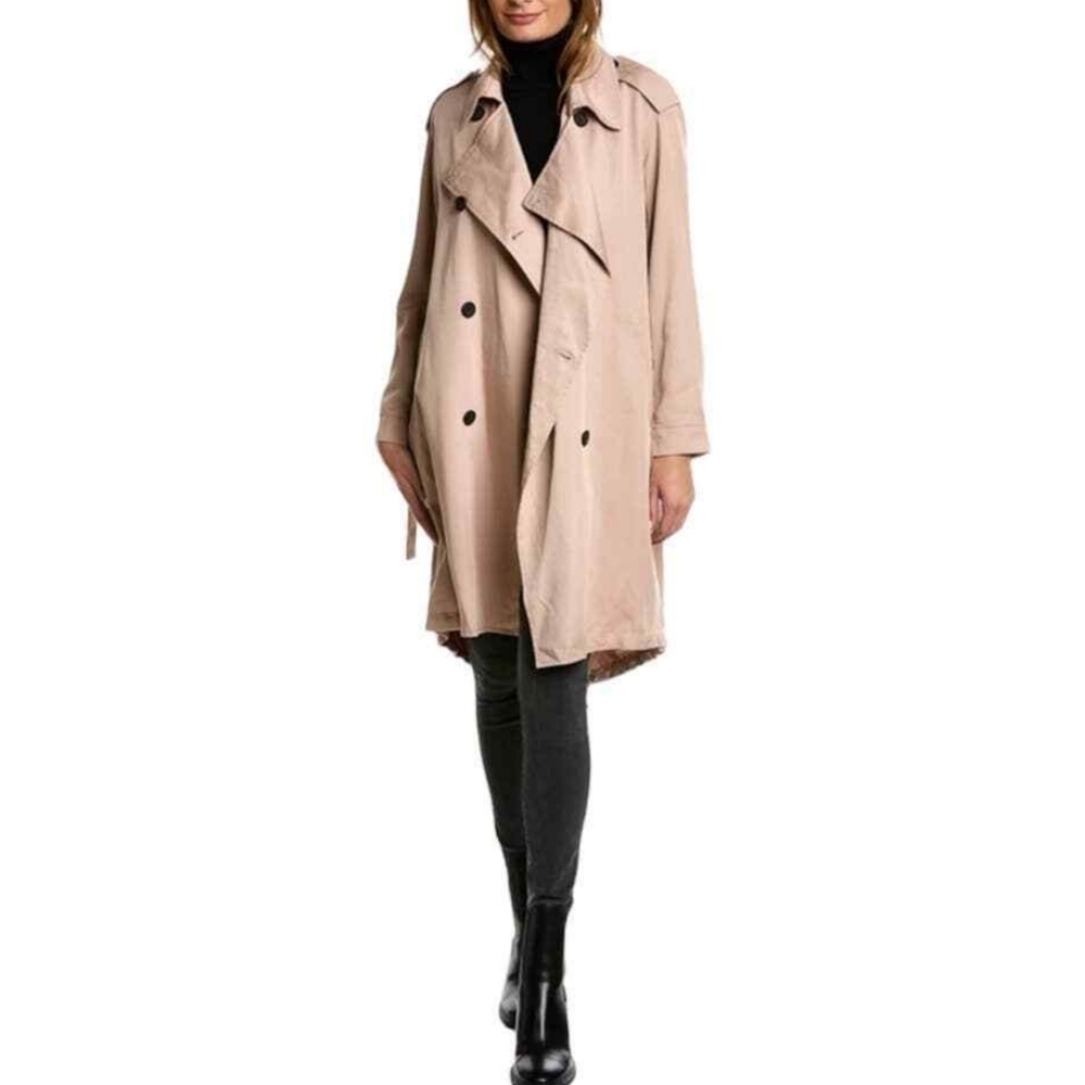 All Saints Lia Mac Trench Coat in Dusty Quartz Size XS